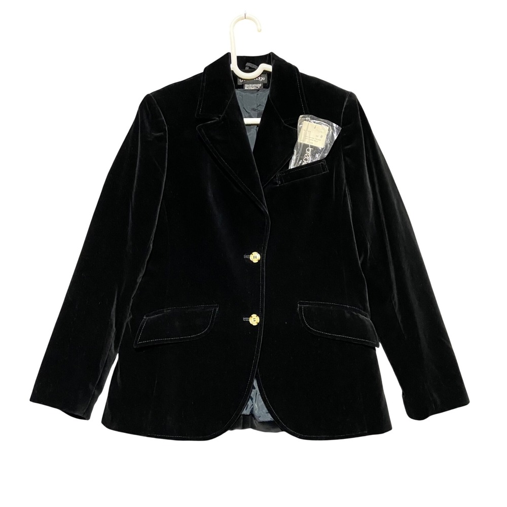 Breckenridge Vintage Women's Black 100% Cotton Velvet Blazer Jacket Size 8 Goth